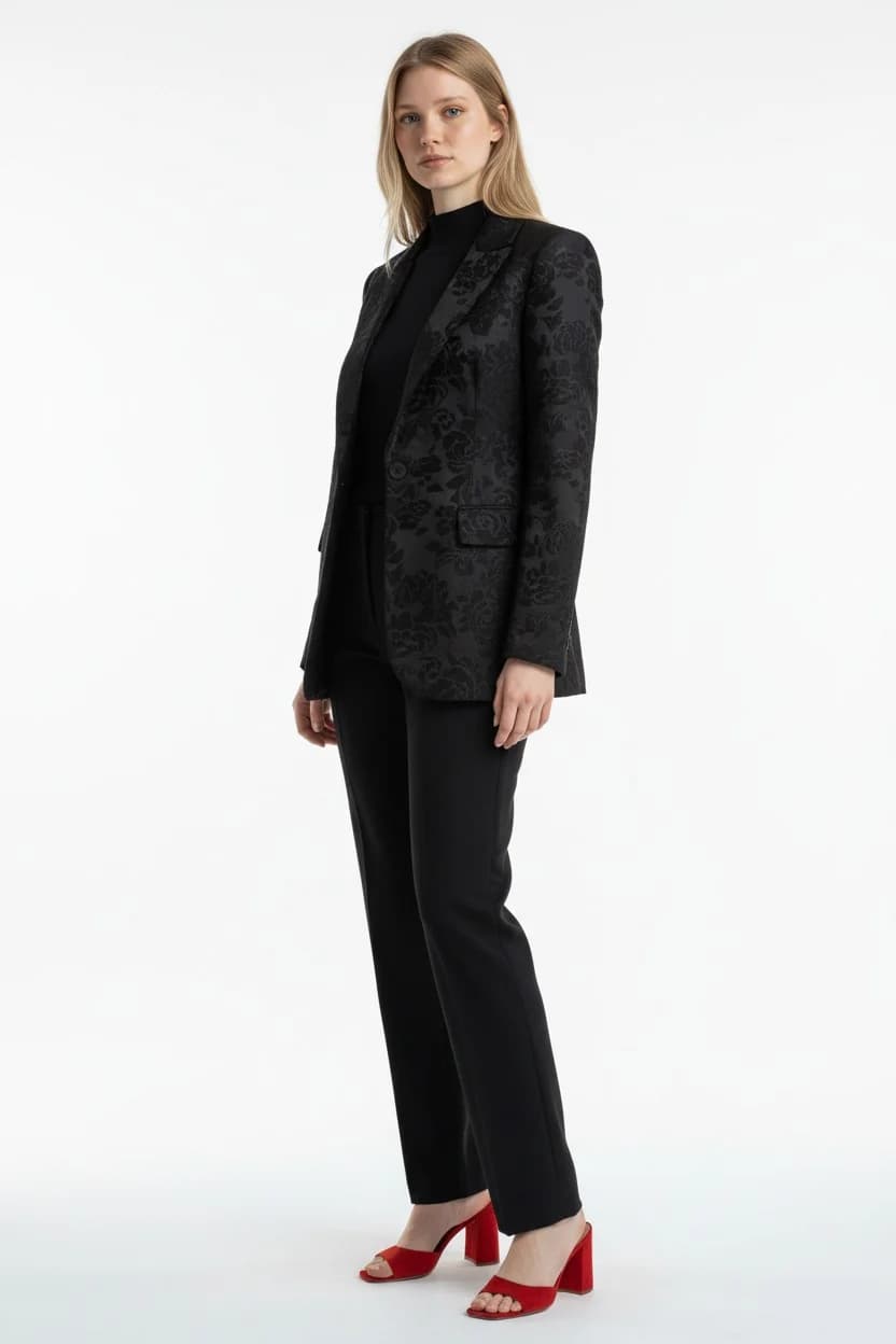 sovereign-jakar-desenli-siyah-blazer-ceket